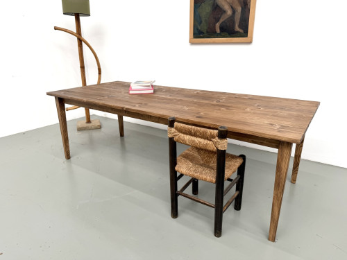 Table de ferme aux pieds fuseaux L240 cm, vue 6