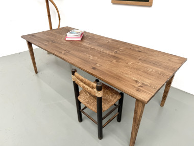Table de ferme aux pieds fuseaux L240 cm, vue 7