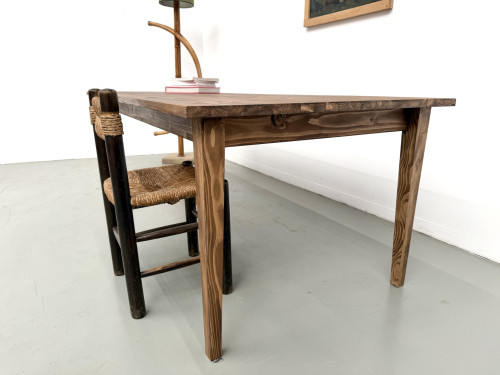 Table de ferme aux pieds fuseaux L240 cm, vue 8