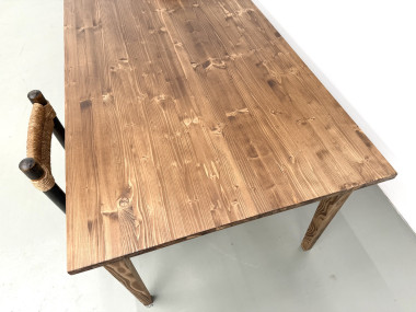 Table de ferme aux pieds fuseaux L240 cm, vue 9