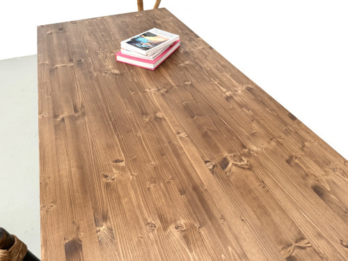 Table de ferme aux pieds fuseaux L240 cm, vue 10