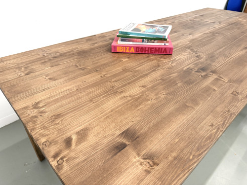 Table de ferme aux pieds fuseaux L240 cm, vue 13