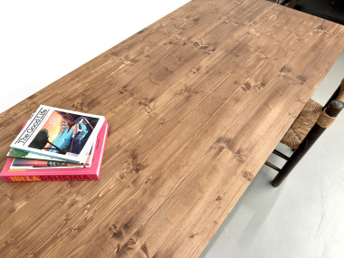 Table de ferme aux pieds fuseaux L240 cm, vue 14