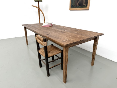 Table de ferme aux pieds fuseaux L240 cm, vue 19