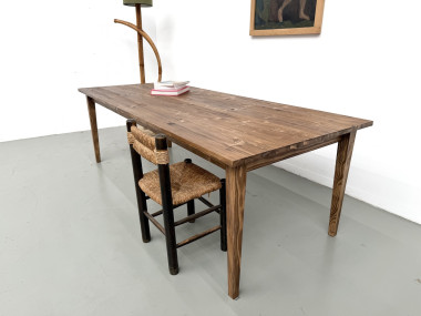 Table de ferme aux pieds fuseaux L240 cm, vue 19