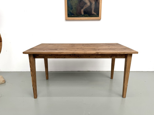 Table de ferme aux pieds fuseaux, L155 cm, vue 2