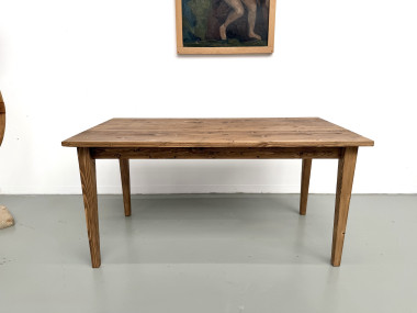 Table de ferme aux pieds fuseaux, L155 cm, vue 2