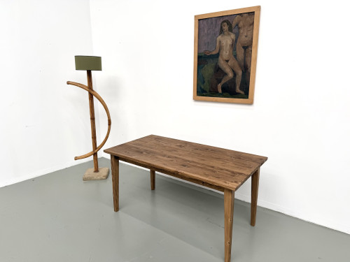 Table de ferme aux pieds fuseaux, L155 cm, vue 4