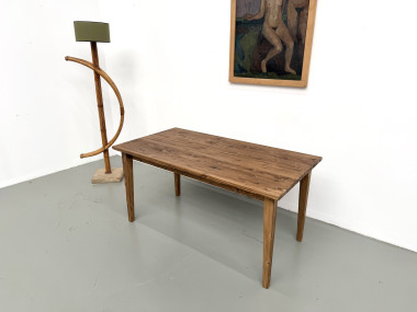 Table de ferme aux pieds fuseaux, L155 cm, vue 5