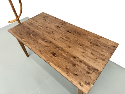 Table de ferme aux pieds fuseaux, L155 cm, vue 7