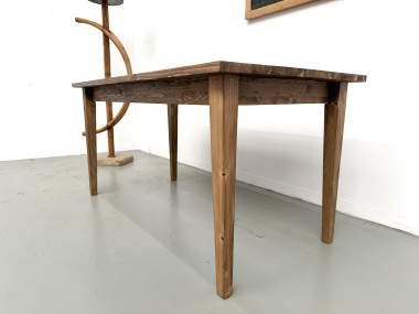 Table de ferme aux pieds fuseaux, L155 cm, vue 8