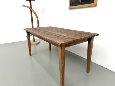 Table de ferme aux pieds fuseaux, L155 cm, vue 9