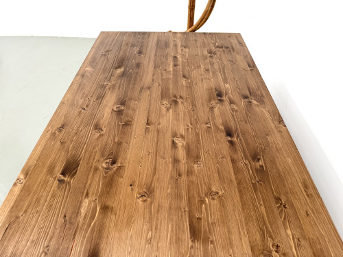 Table de ferme aux pieds fuseaux, L155 cm, vue 11