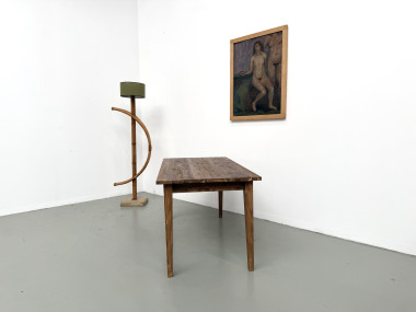Table de ferme aux pieds fuseaux, L155 cm, vue 13