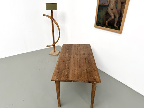 Table de ferme aux pieds fuseaux, L155 cm, vue 14