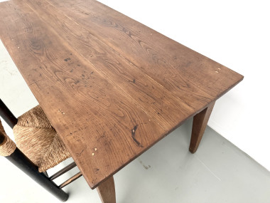 Table de ferme en chêne massif, années 30, vue 4