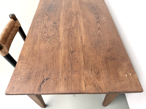 Table de ferme en chêne massif, années 30, vue 6