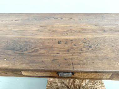 Table de ferme en chêne massif, années 30, vue 11