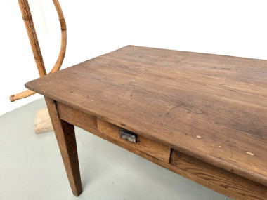 Table de ferme en chêne massif, années 30, vue 12