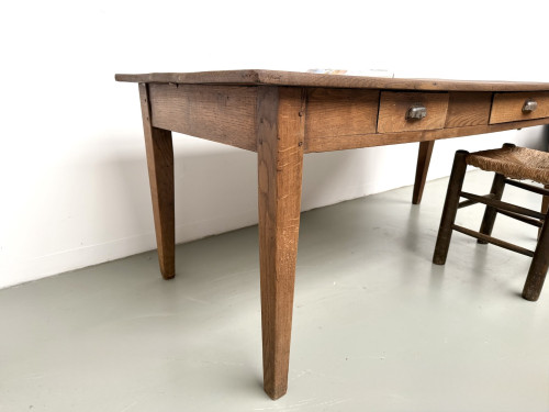Table de ferme en chêne massif, années 30, vue 14