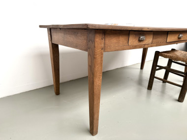 Table de ferme en chêne massif, années 30, vue 14