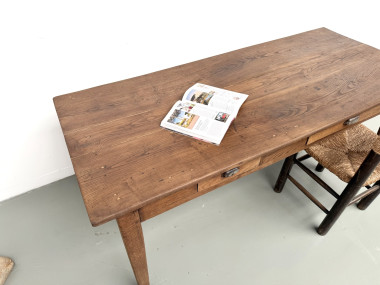 Table de ferme en chêne massif, années 30, vue 15