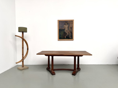 Table de repas ou bureau Art Déco en chêne et hêtre – Années 1930, vue 1