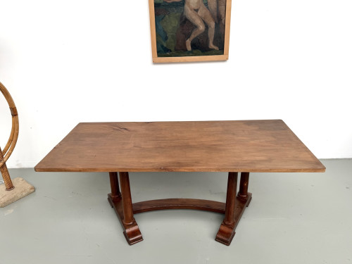Table de repas ou bureau Art Déco en chêne et hêtre – Années 1930, vue 2