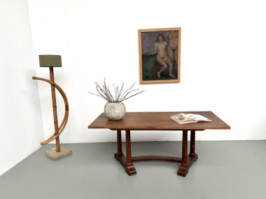 Table de repas ou bureau Art Déco en chêne et hêtre – Années 1930, vue 4