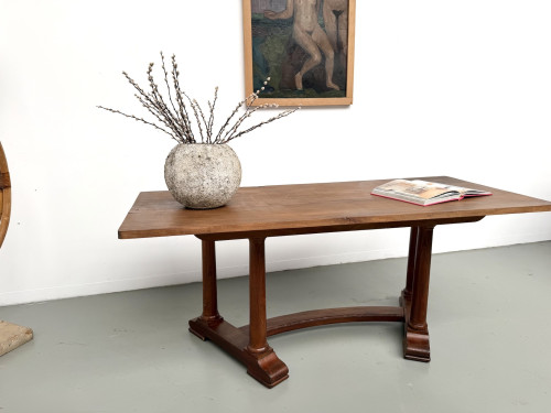 Table de repas ou bureau Art Déco en chêne et hêtre – Années 1930, vue 5