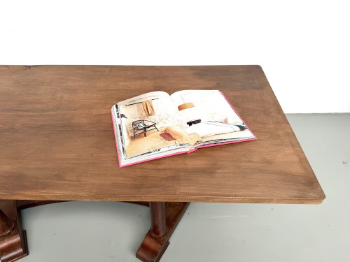 Table de repas ou bureau Art Déco en chêne et hêtre – Années 1930, vue 9