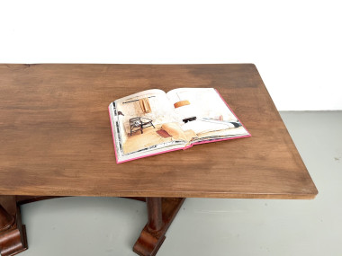 Table de repas ou bureau Art Déco en chêne et hêtre – Années 1930, vue 9