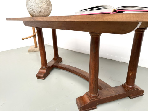 Table de repas ou bureau Art Déco en chêne et hêtre – Années 1930, vue 10