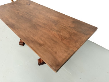 Table de repas ou bureau Art Déco en chêne et hêtre – Années 1930, vue 11