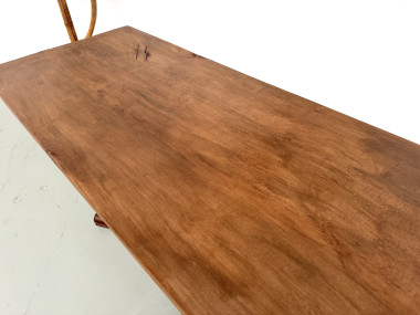 Table de repas ou bureau Art Déco en chêne et hêtre – Années 1930, vue 12