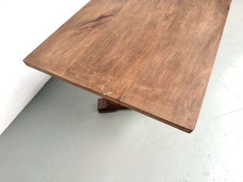 Table de repas ou bureau Art Déco en chêne et hêtre – Années 1930, vue 15