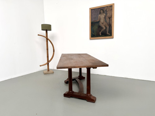 Table de repas ou bureau Art Déco en chêne et hêtre – Années 1930, vue 17