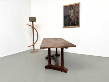 Table de repas ou bureau Art Déco en chêne et hêtre – Années 1930, vue 17