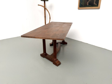 Table de repas ou bureau Art Déco en chêne et hêtre – Années 1930, vue 18