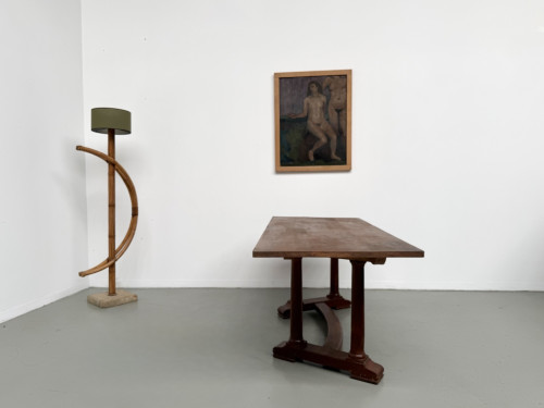 Table de repas ou bureau Art Déco en chêne et hêtre – Années 1930, vue 19