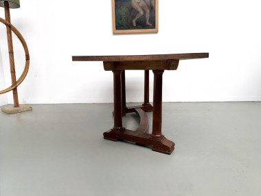 Table de repas ou bureau Art Déco en chêne et hêtre – Années 1930, vue 20