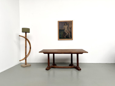Table de repas ou bureau Art Déco en chêne et hêtre – Années 1930, vue 21