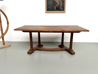 Table de repas ou bureau Art Déco en chêne et hêtre – Années 1930, vue 22