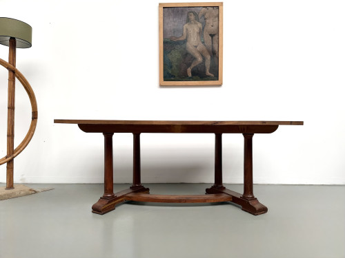 Table de repas ou bureau Art Déco en chêne et hêtre – Années 1930, vue 23