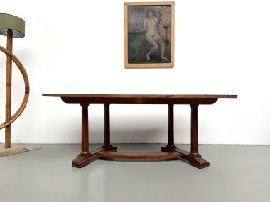 Table de repas ou bureau Art Déco en chêne et hêtre – Années 1930, vue 23