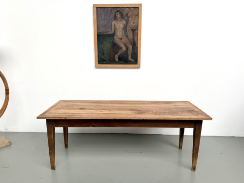 Table de ferme en noyer massif, années 50, vue 2