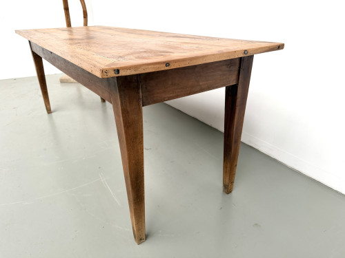 Table de ferme en noyer massif, années 50, vue 8