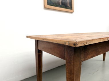 Table de ferme en noyer massif, années 50, vue 15