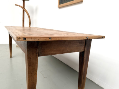 Table de ferme en noyer massif, années 50, vue 20