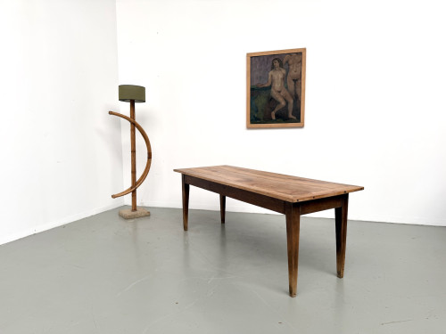 Table de ferme en noyer massif, années 50, vue 21